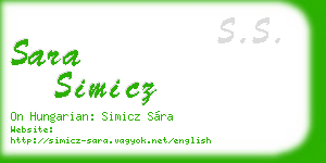 sara simicz business card