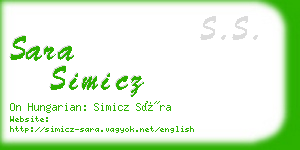 sara simicz business card